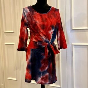 Bailey Blue Red and Blue Tie-Dye Dress
